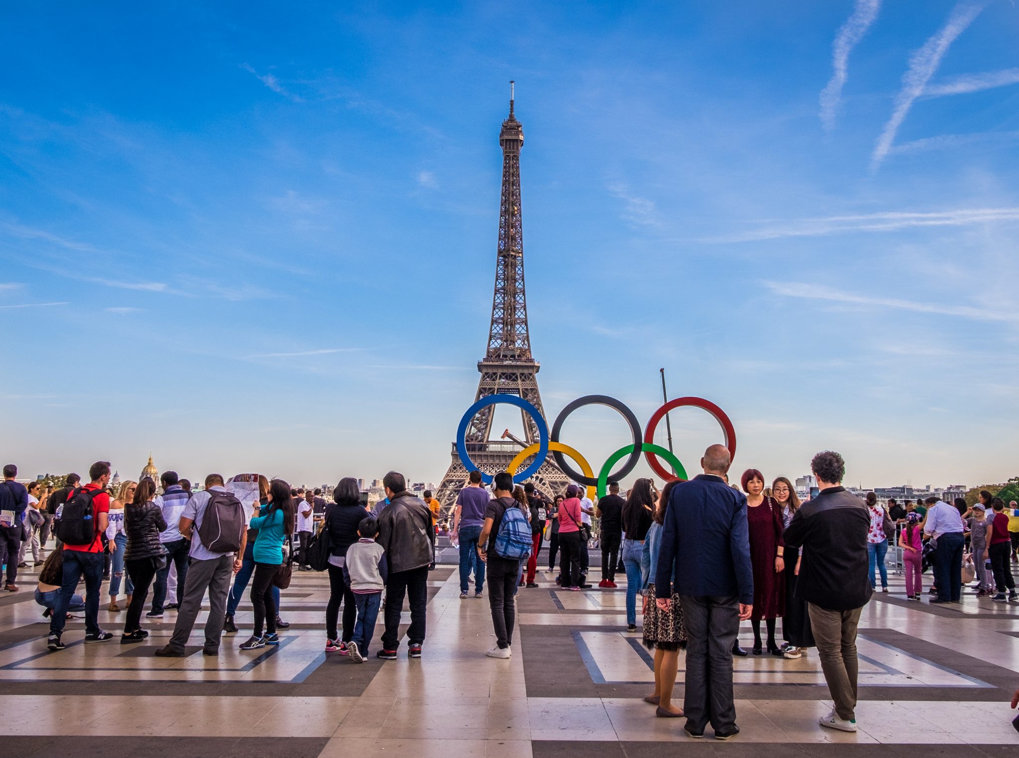 Paris,,September,2017:,Olympic,Games,2024,Symbol,On,Trocadero,Place